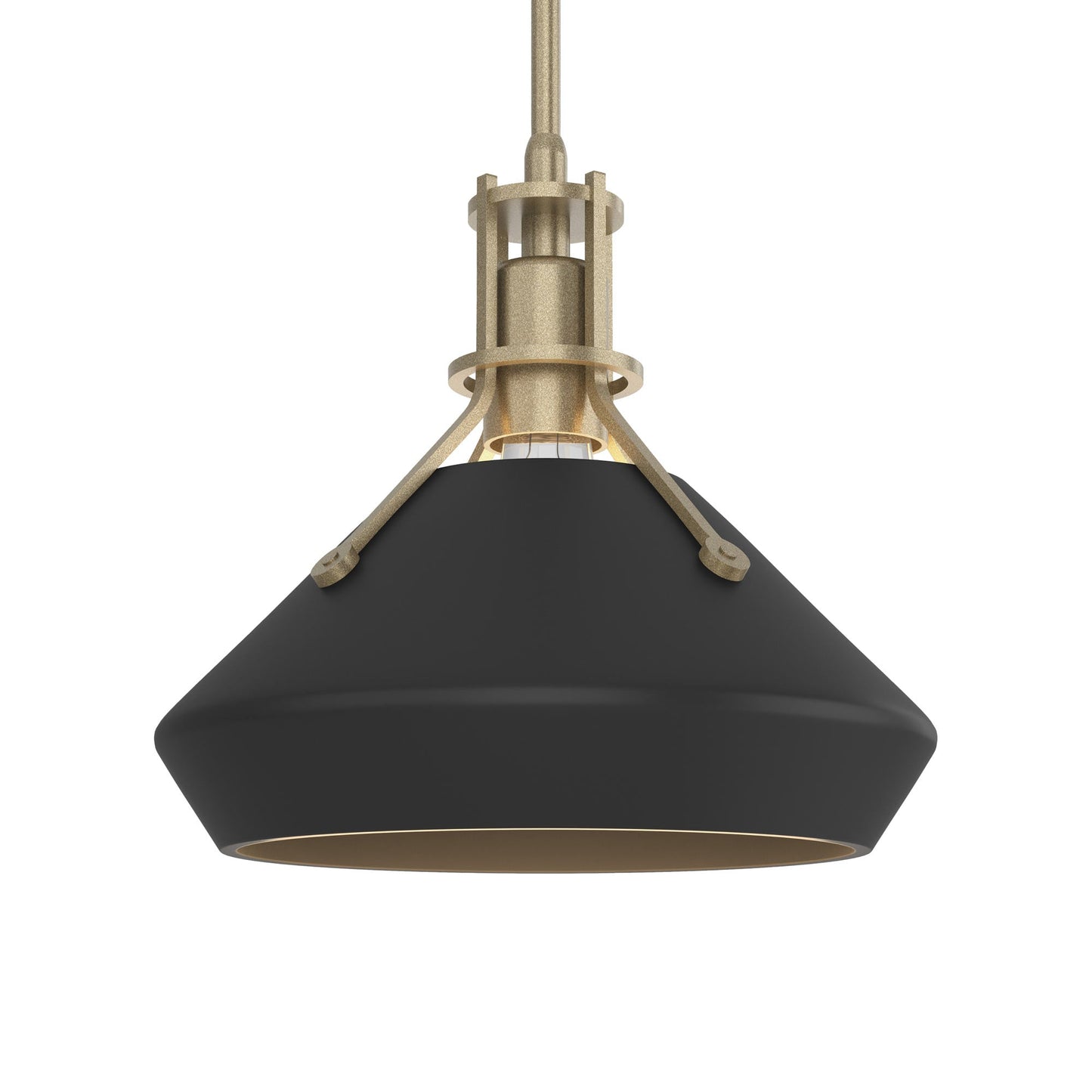 Henry Chamfer Pendant Light in Soft Gold/Black.
