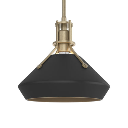 Henry Chamfer Pendant Light in Soft Gold/Black.