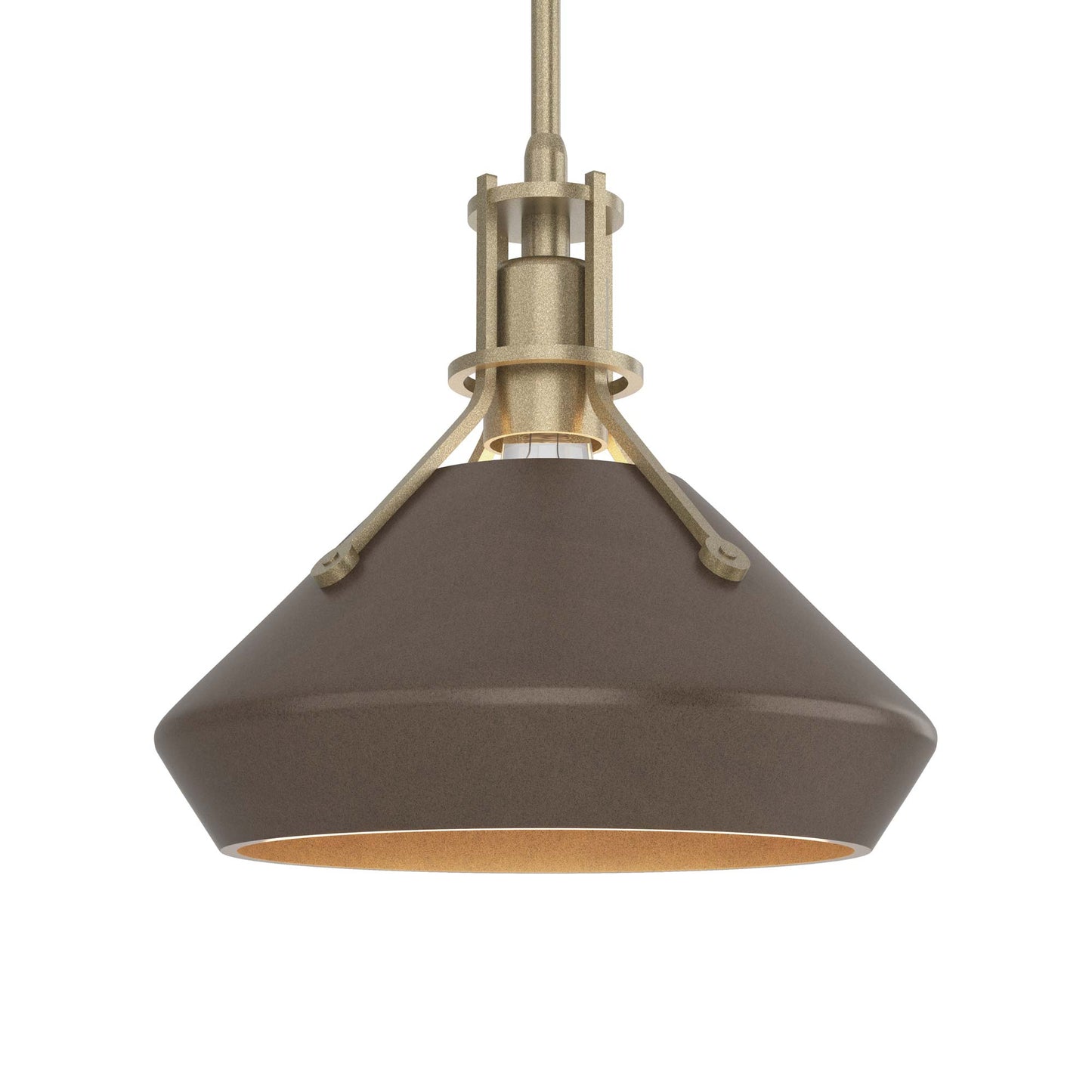 Henry Chamfer Pendant Light in Soft Gold/Bronze.
