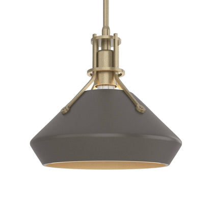 Henry Chamfer Pendant Light in Soft Gold/Dark Smoke.