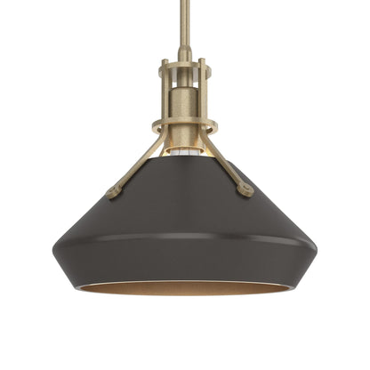 Henry Chamfer Pendant Light in Soft Gold/Oil Rubbed Bronze.