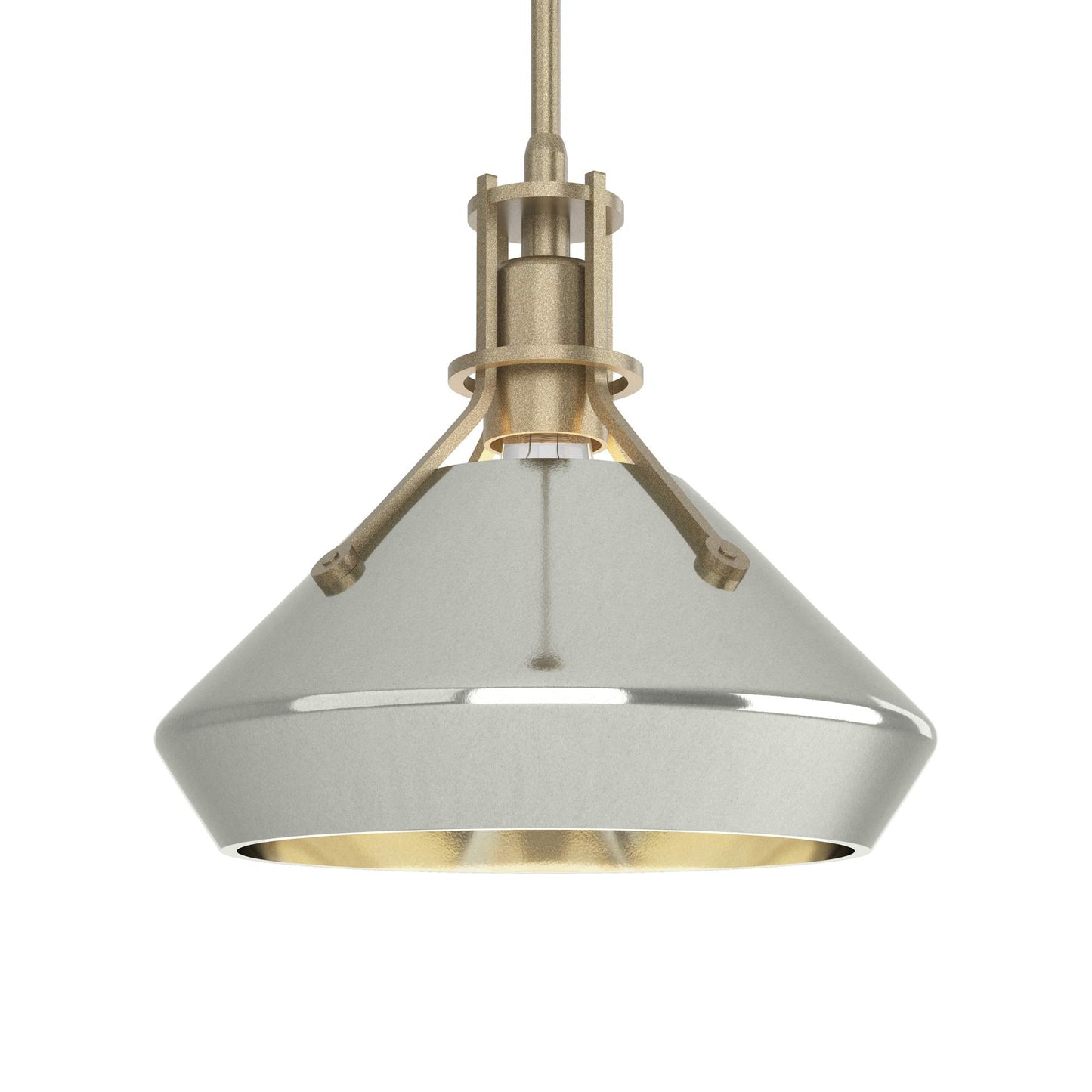Henry Chamfer Pendant Light in Soft Gold/Sterling.