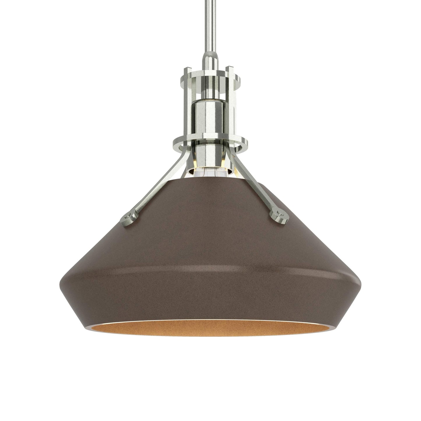 Henry Chamfer Pendant Light in Sterling/Bronze.