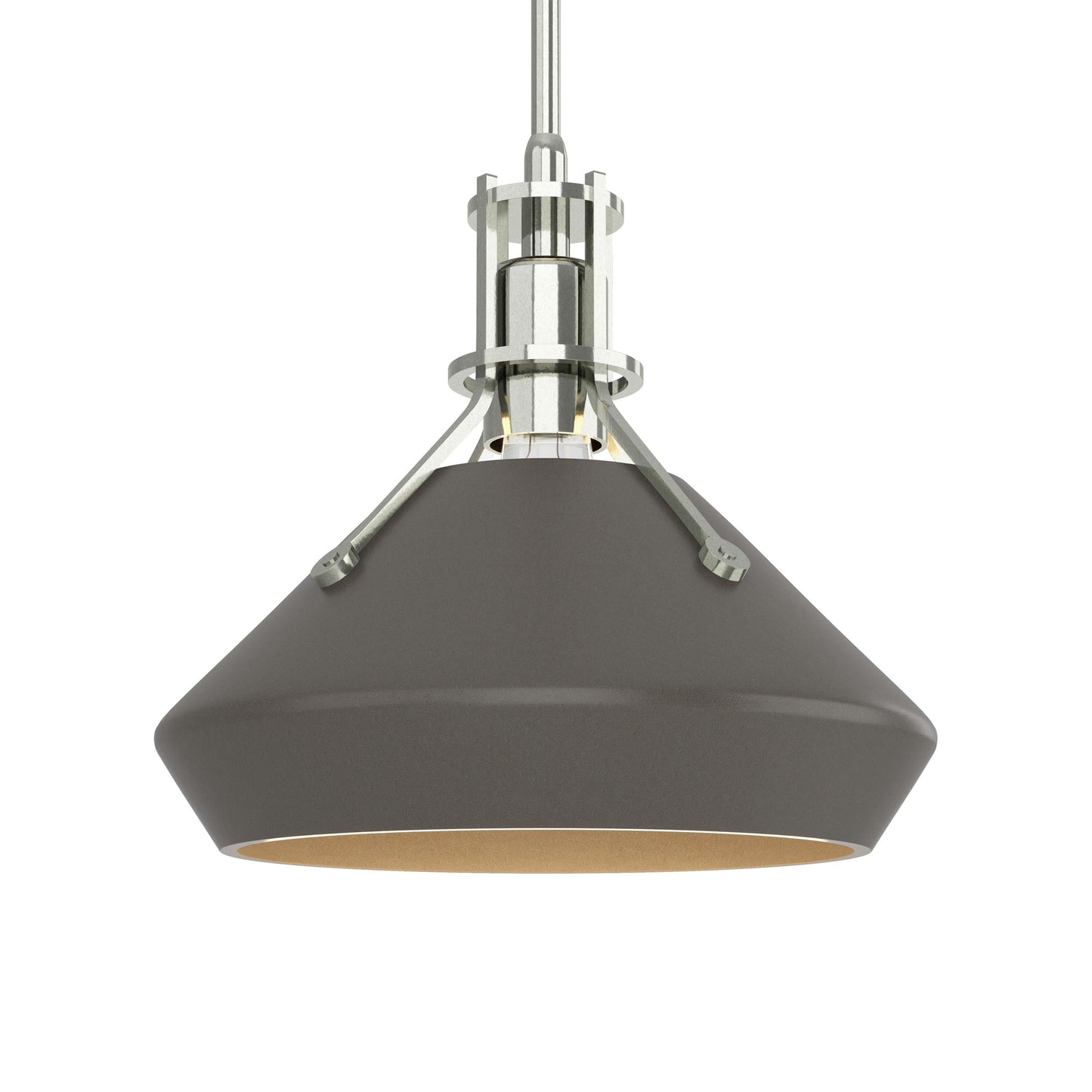 Henry Chamfer Pendant Light in Sterling/Dark Smoke.