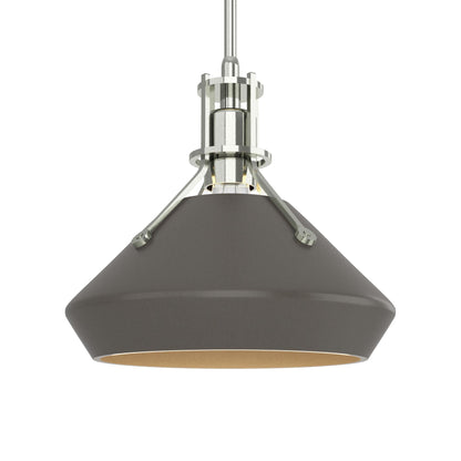 Henry Chamfer Pendant Light in Sterling/Dark Smoke.