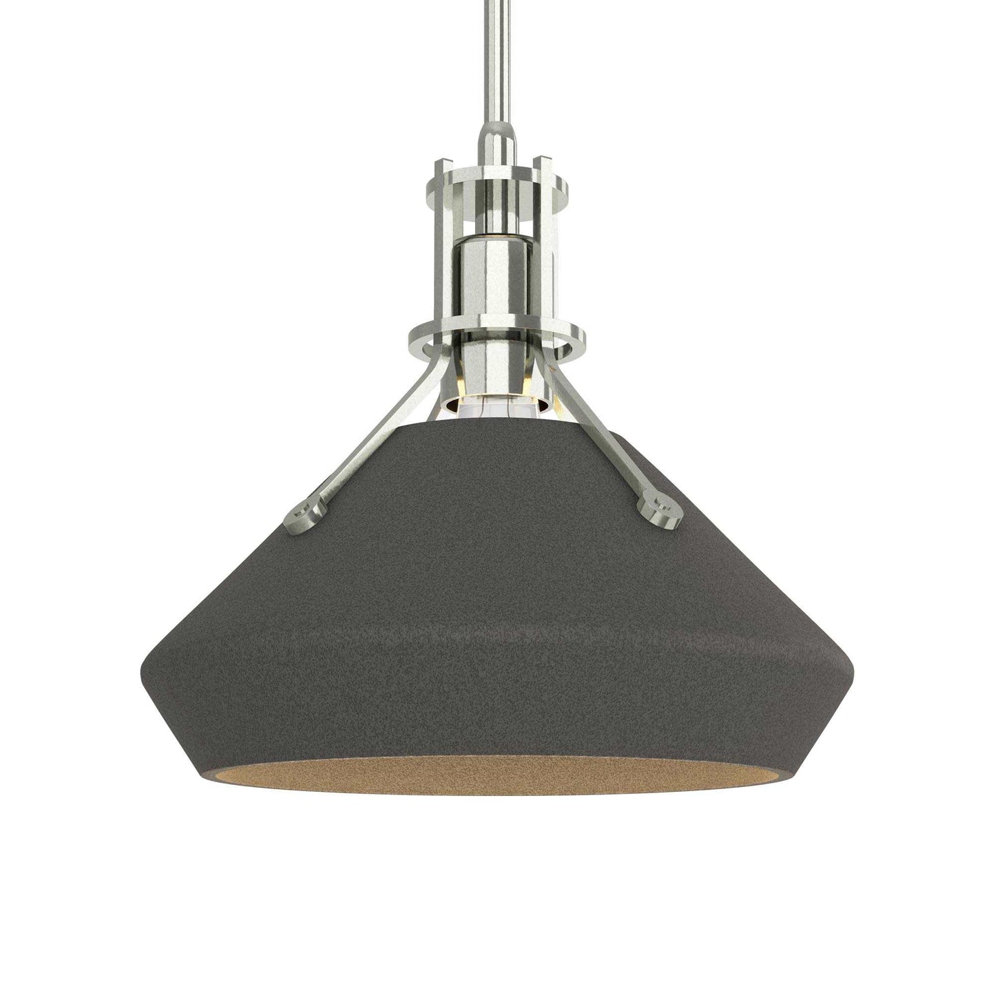 Henry Chamfer Pendant Light in Sterling/Natural Iron.
