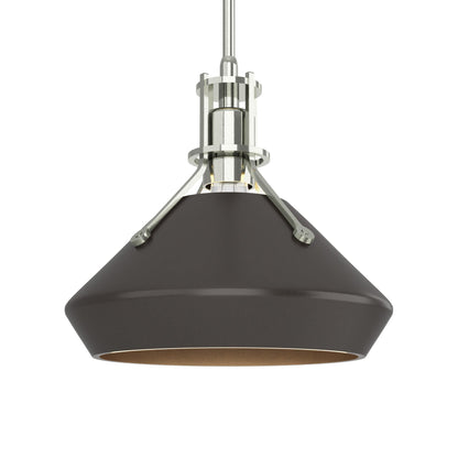 Henry Chamfer Pendant Light in Sterling/Oil Rubbed Bronze.