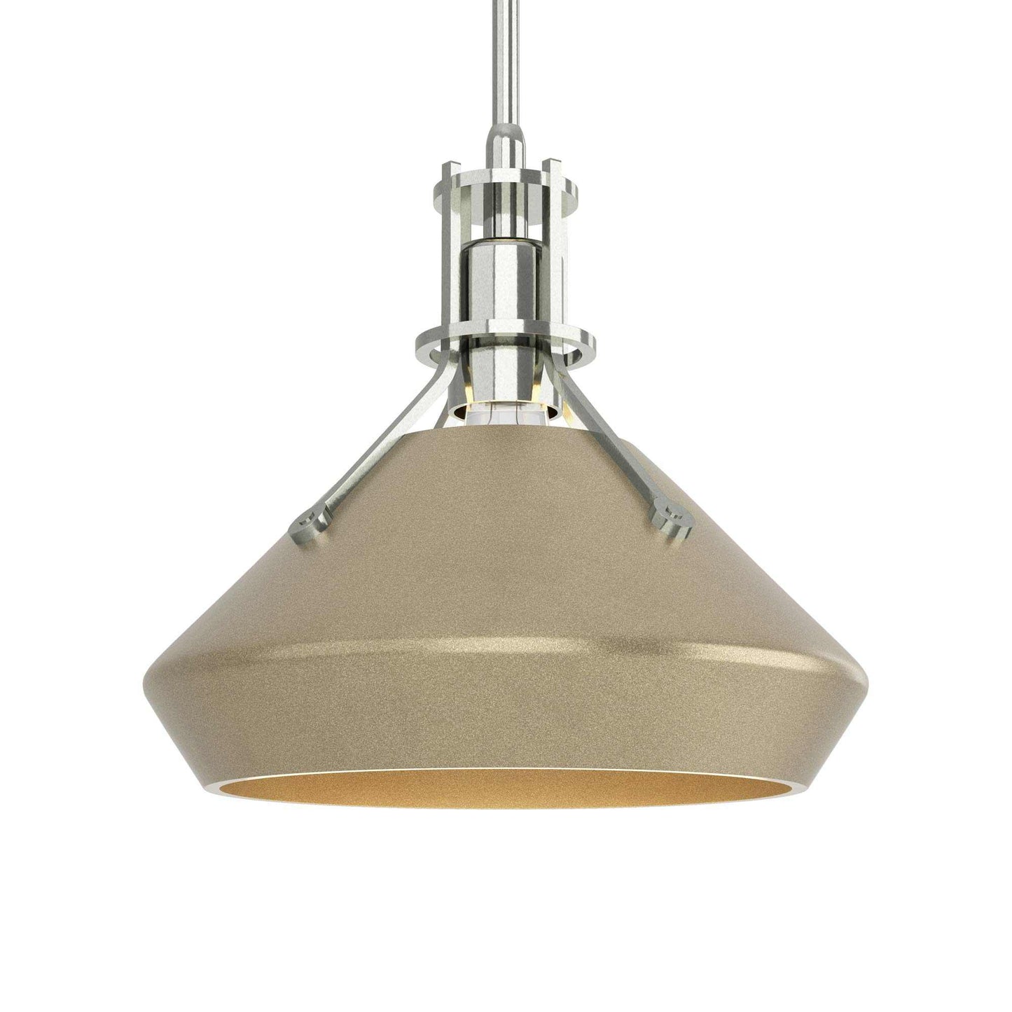 Henry Chamfer Pendant Light in Sterling/Soft Gold.