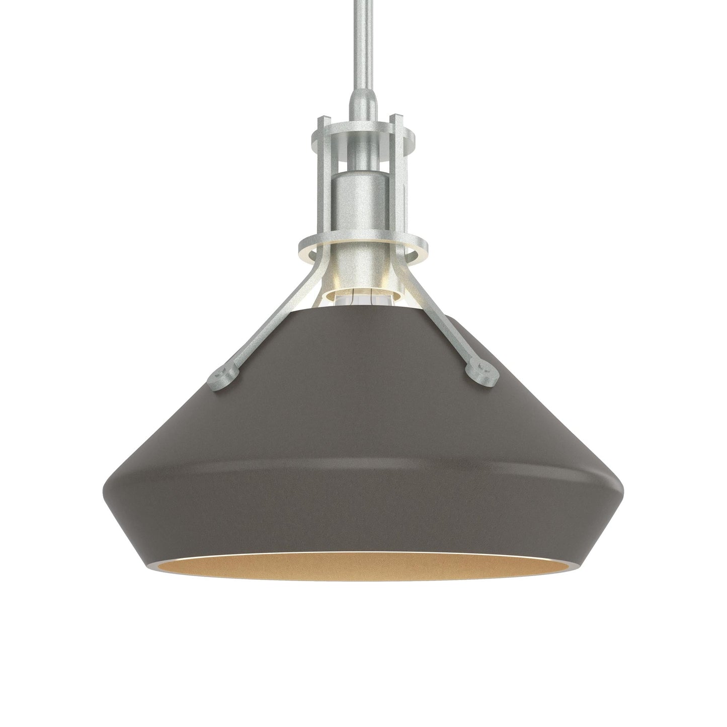 Henry Chamfer Pendant Light in Vintage Platinum/Dark Smoke.
