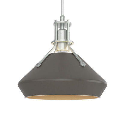 Henry Chamfer Pendant Light in Vintage Platinum/Dark Smoke.