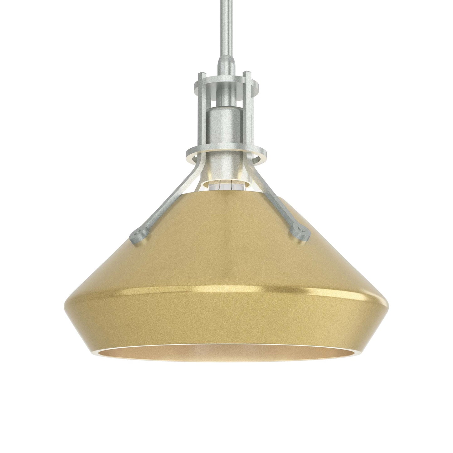 Henry Chamfer Pendant Light in Vintage Platinum/Modern Brass.