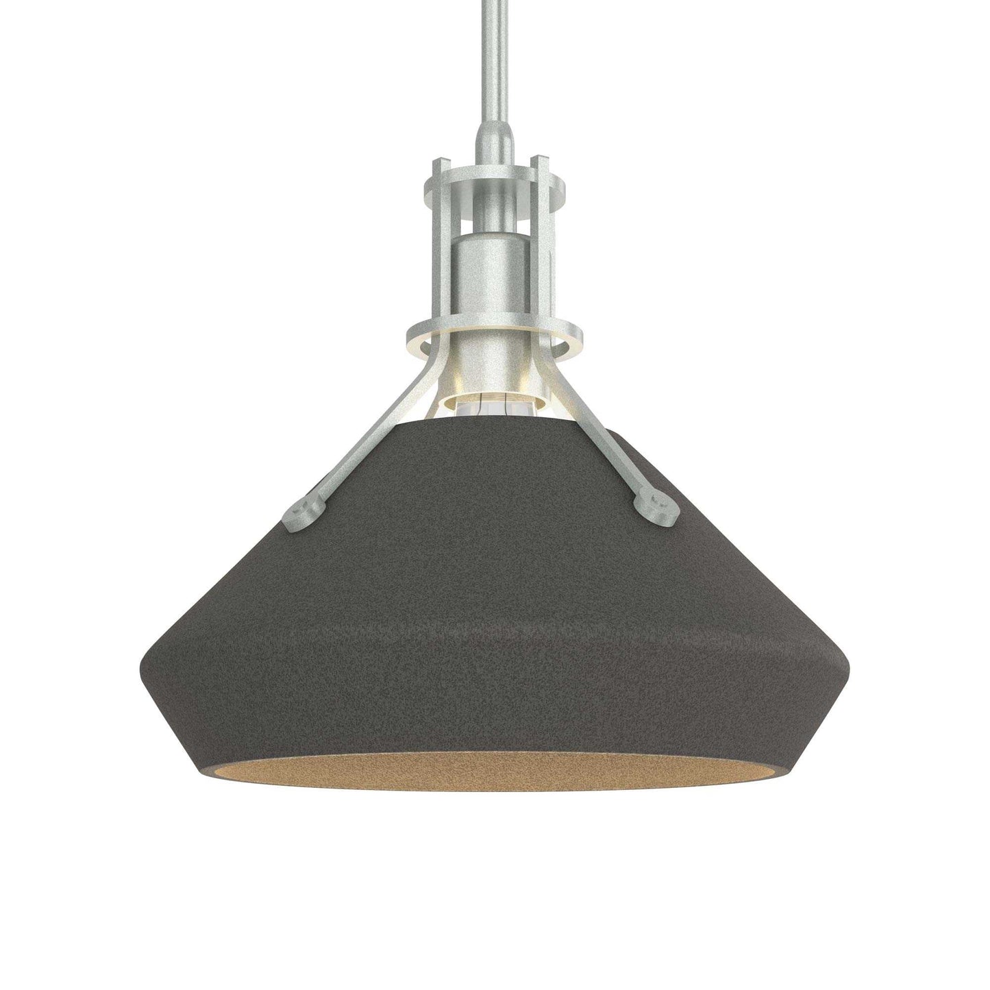 Henry Chamfer Pendant Light in Vintage Platinum/Natural Iron.