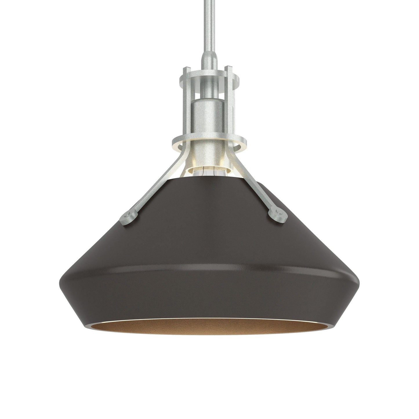 Henry Chamfer Pendant Light in Vintage Platinum/Oil Rubbed Bronze.
