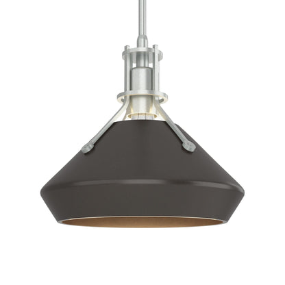 Henry Chamfer Pendant Light in Vintage Platinum/Oil Rubbed Bronze.