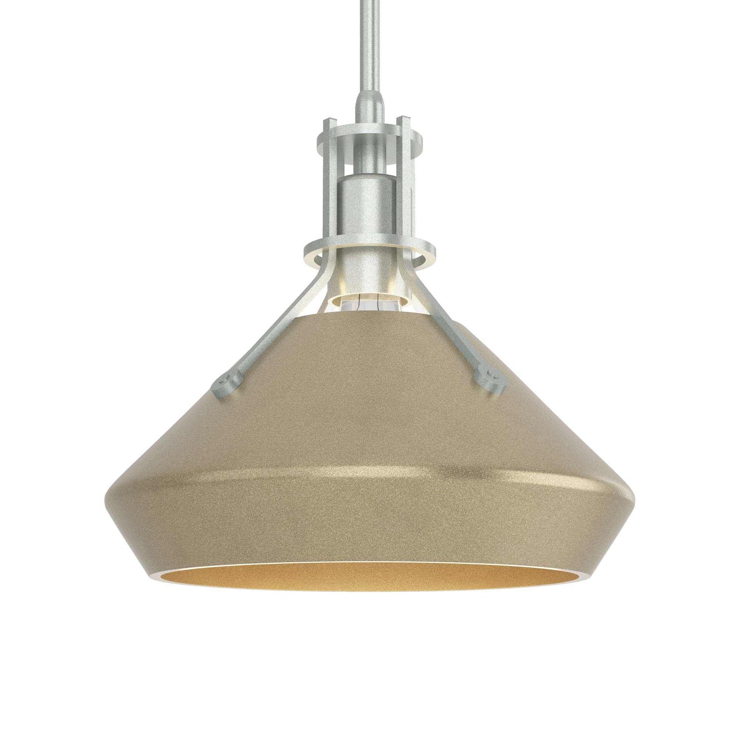 Henry Chamfer Pendant Light in Vintage Platinum/Soft Gold.