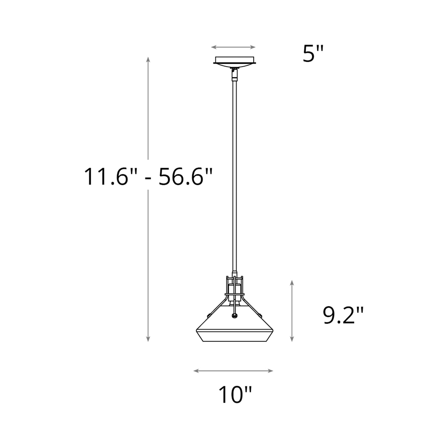Henry Chamfer Pendant Light - line drawing.