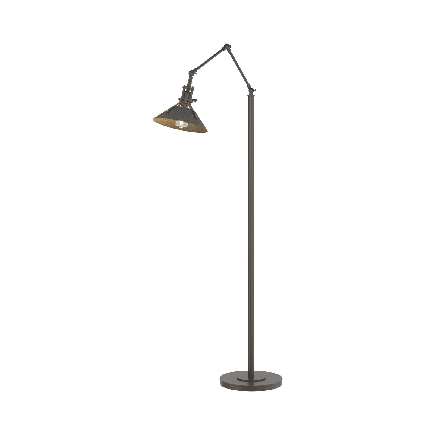 Henry Floor Lamp in Dark Smoke/Natural Iron.