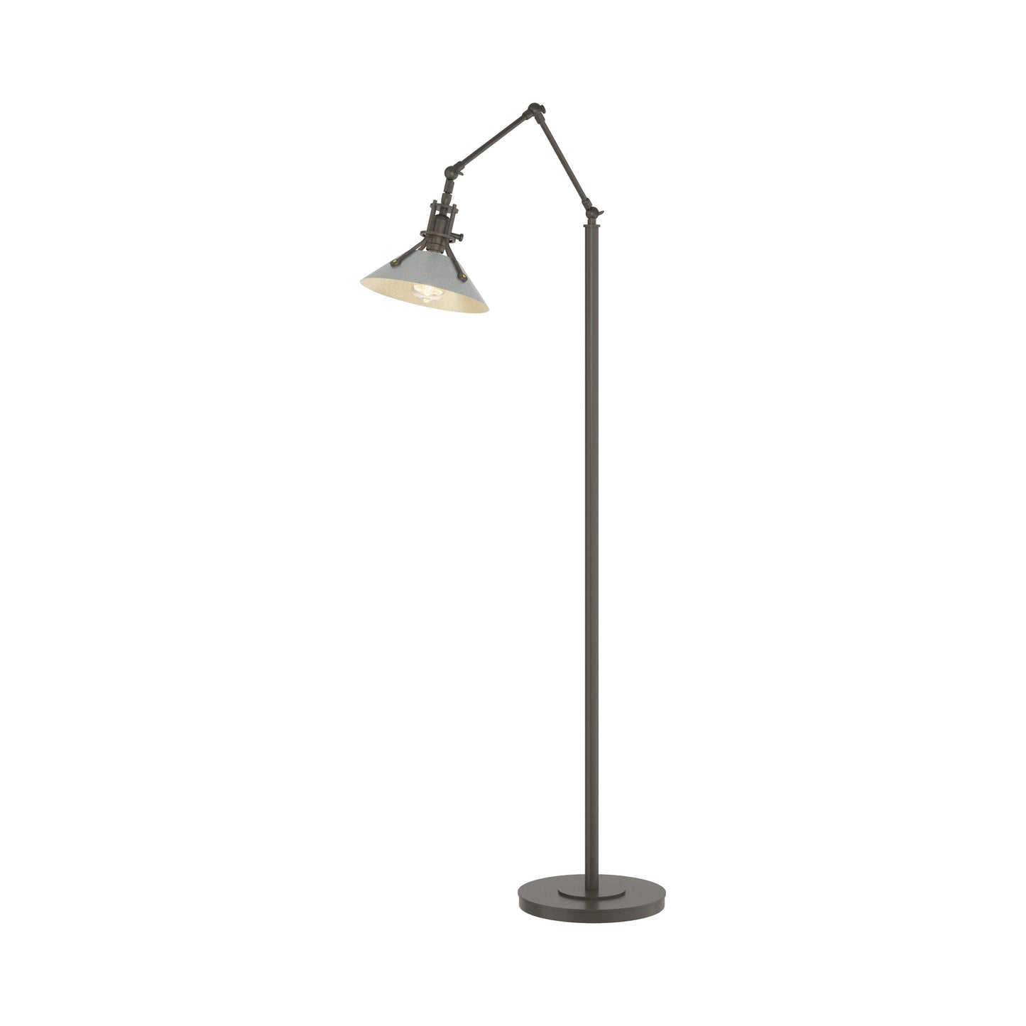 Henry Floor Lamp in Dark Smoke/Vintage Platinum.