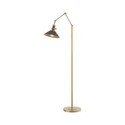 Henry Floor Lamp in Modern Brass/Dark Smoke.