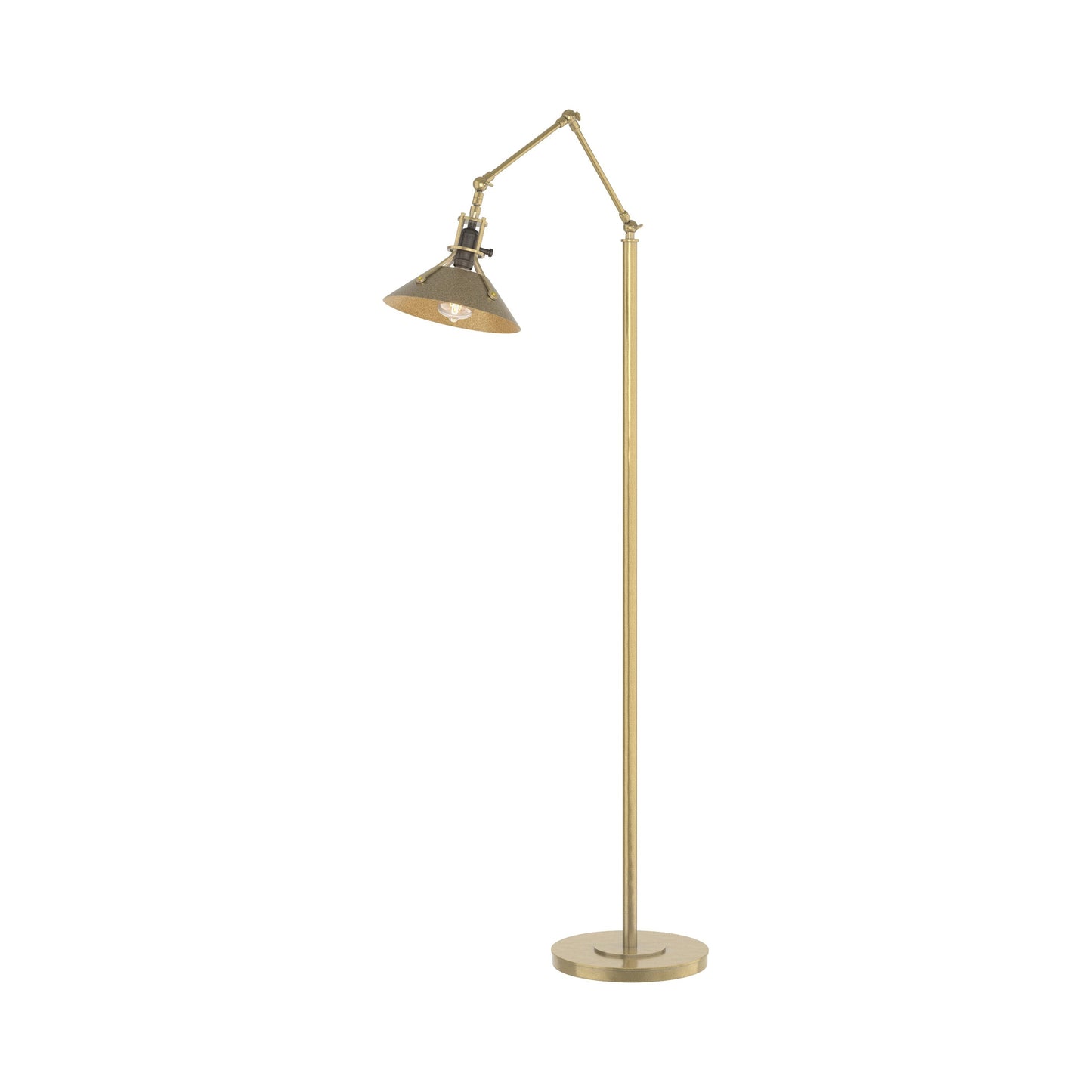 Henry Floor Lamp in Modern Brass/Soft Gold.
