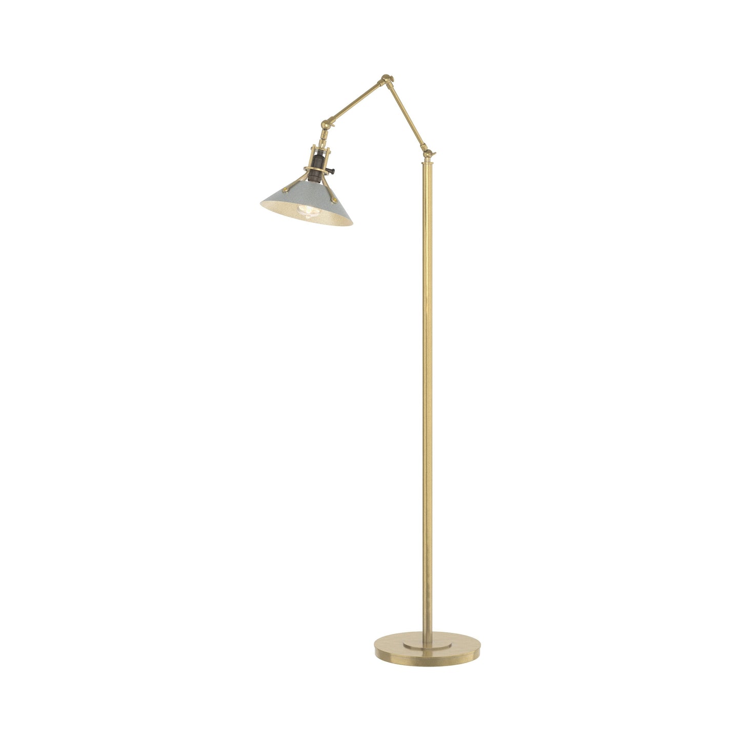 Henry Floor Lamp in Modern Brass/Vintage Platinum.