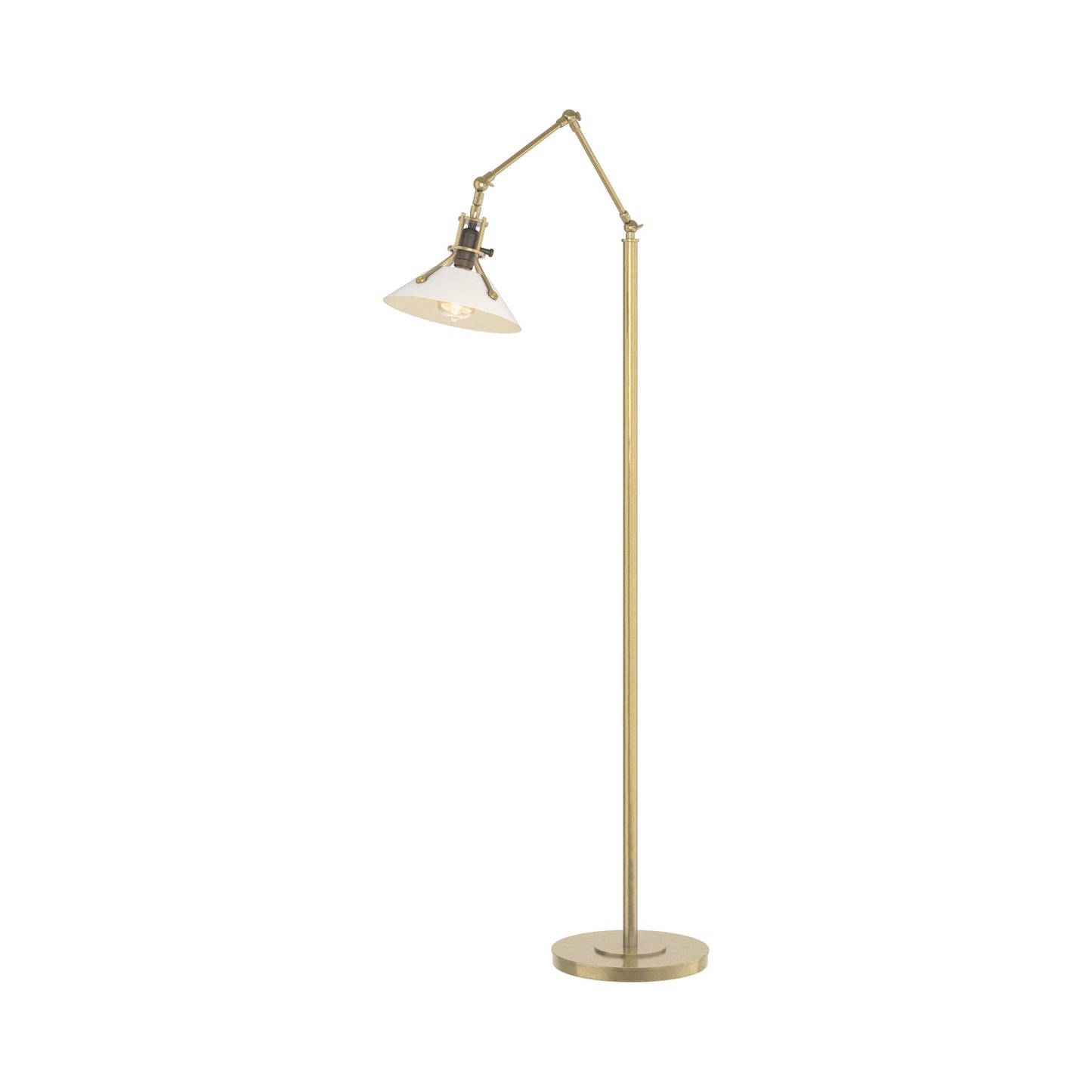 Henry Floor Lamp in Modern Brass/White.