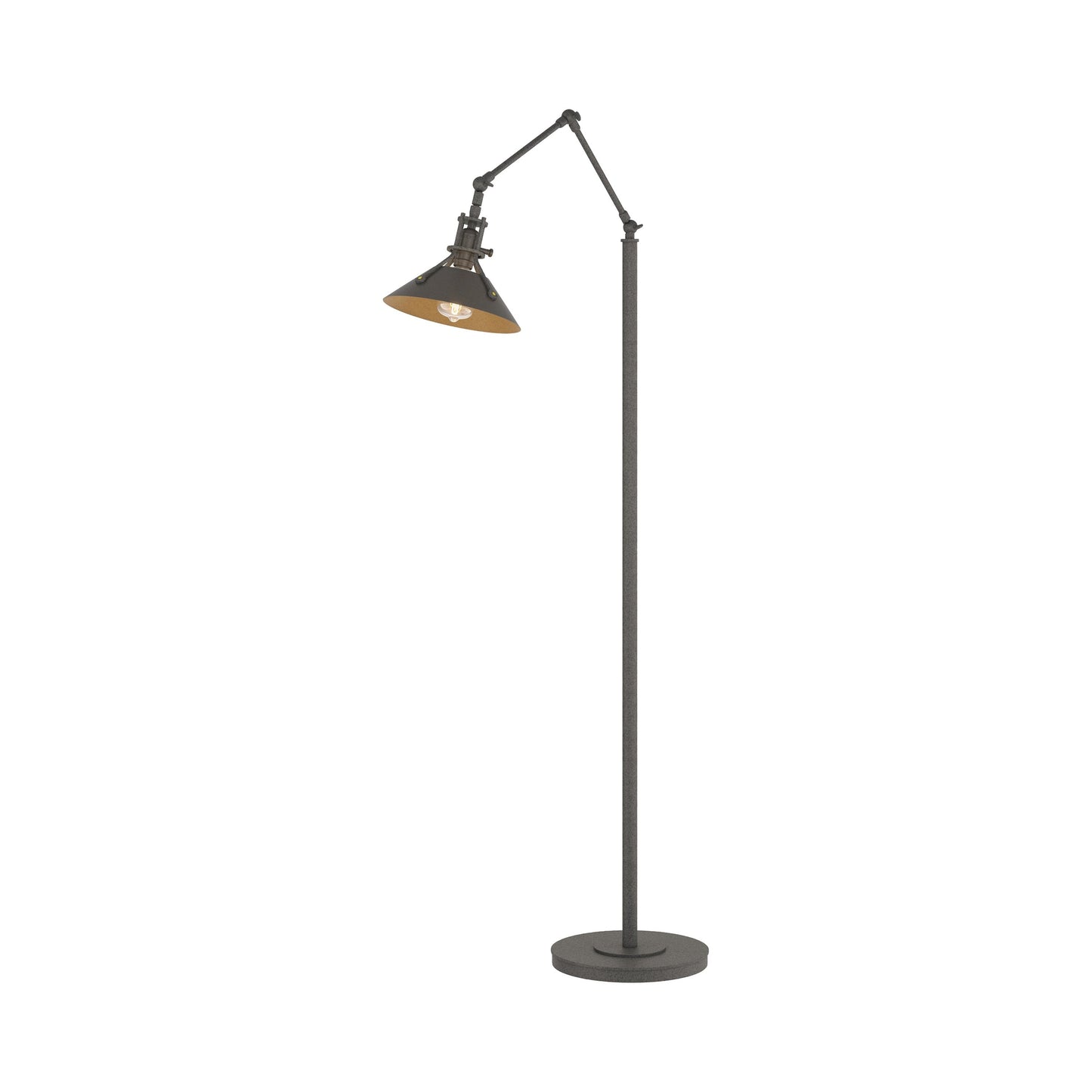 Henry Floor Lamp in Natural Iron/Dark Smoke.