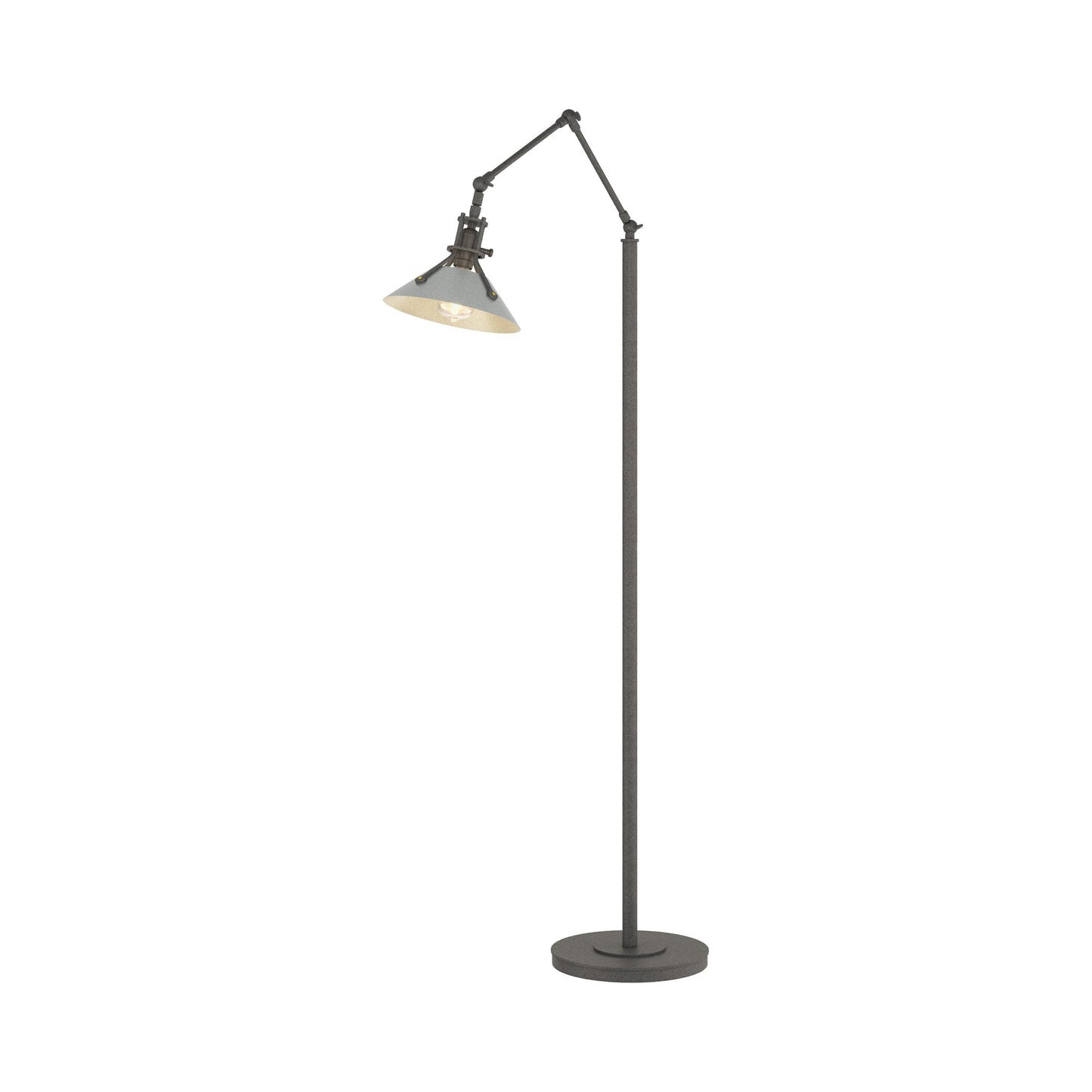 Henry Floor Lamp in Natural Iron/Vintage Platinum.