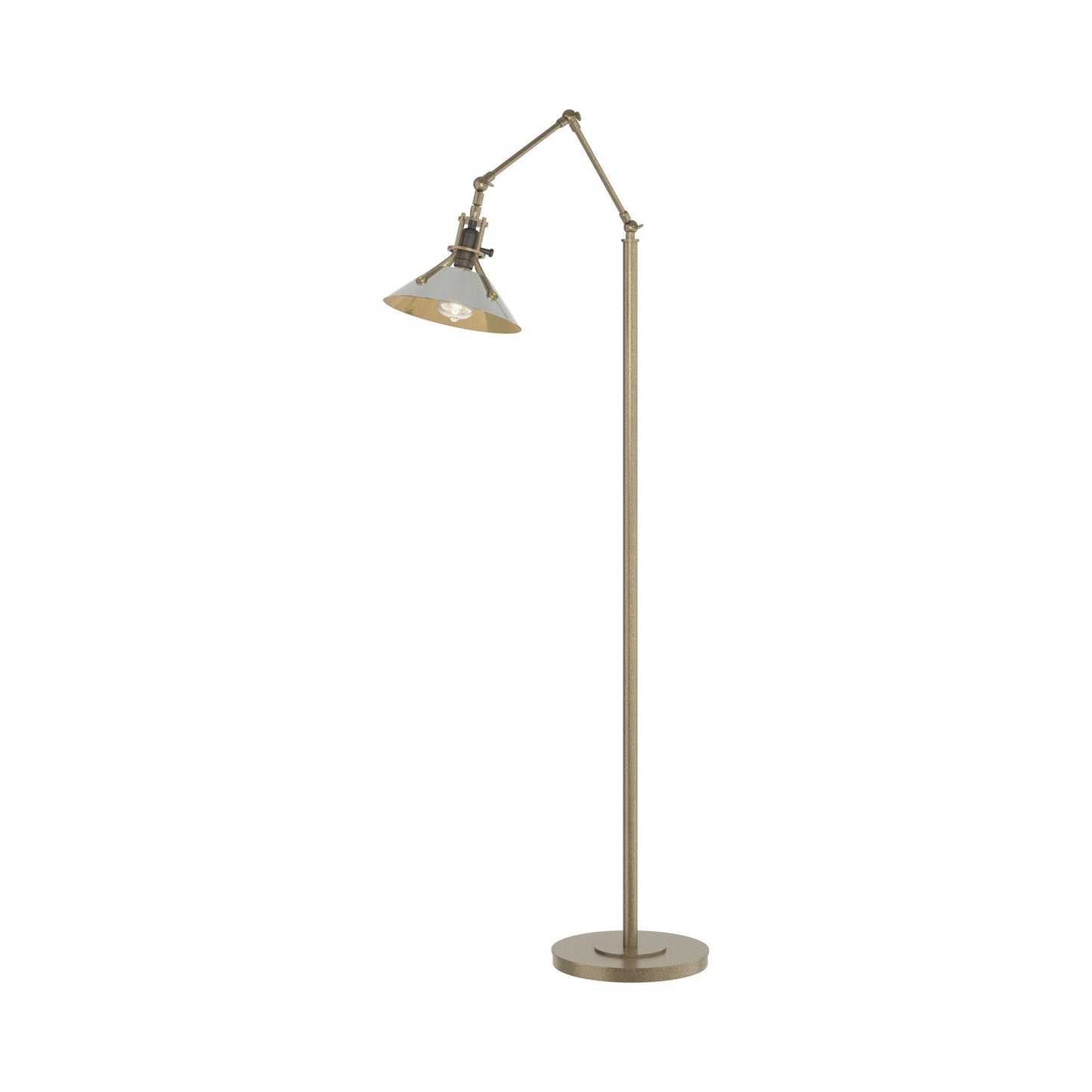 Henry Floor Lamp in Soft Gold/Sterling.