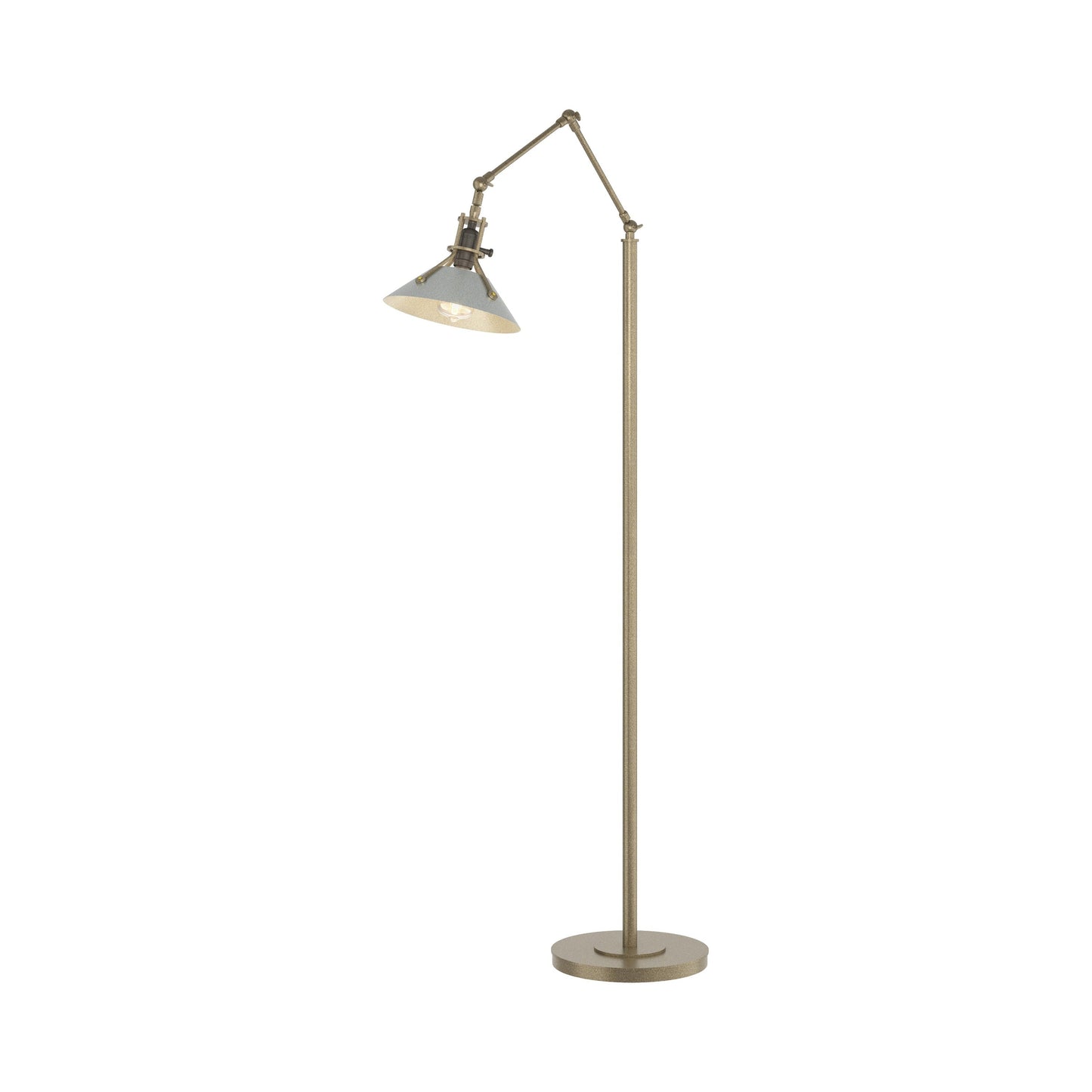 Henry Floor Lamp in Soft Gold/Vintage Platinum.