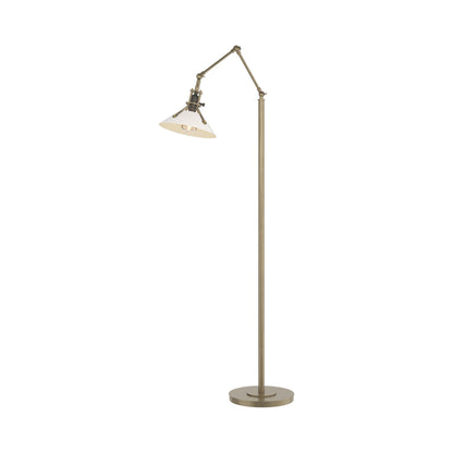 Henry Floor Lamp in Soft Gold/White.