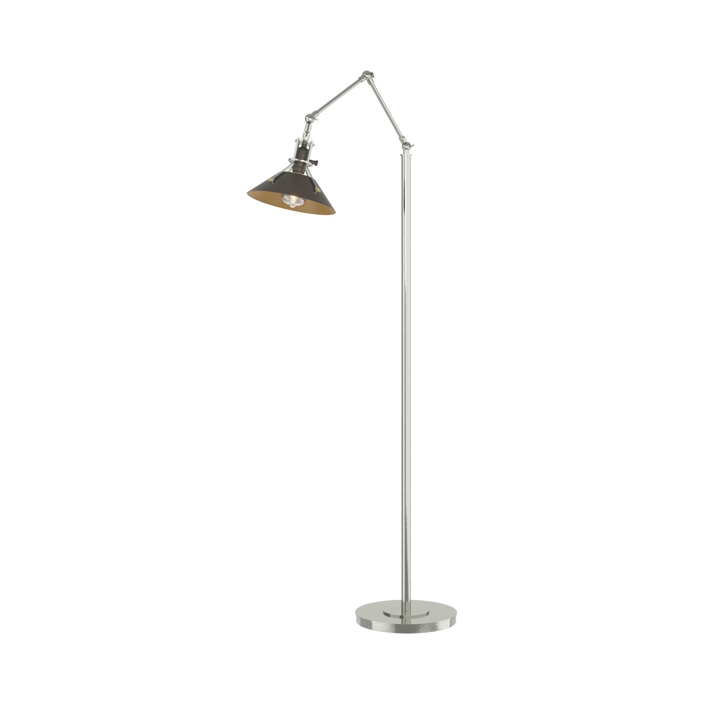 Henry Floor Lamp in Sterling/Oil Rubbed Bronze.