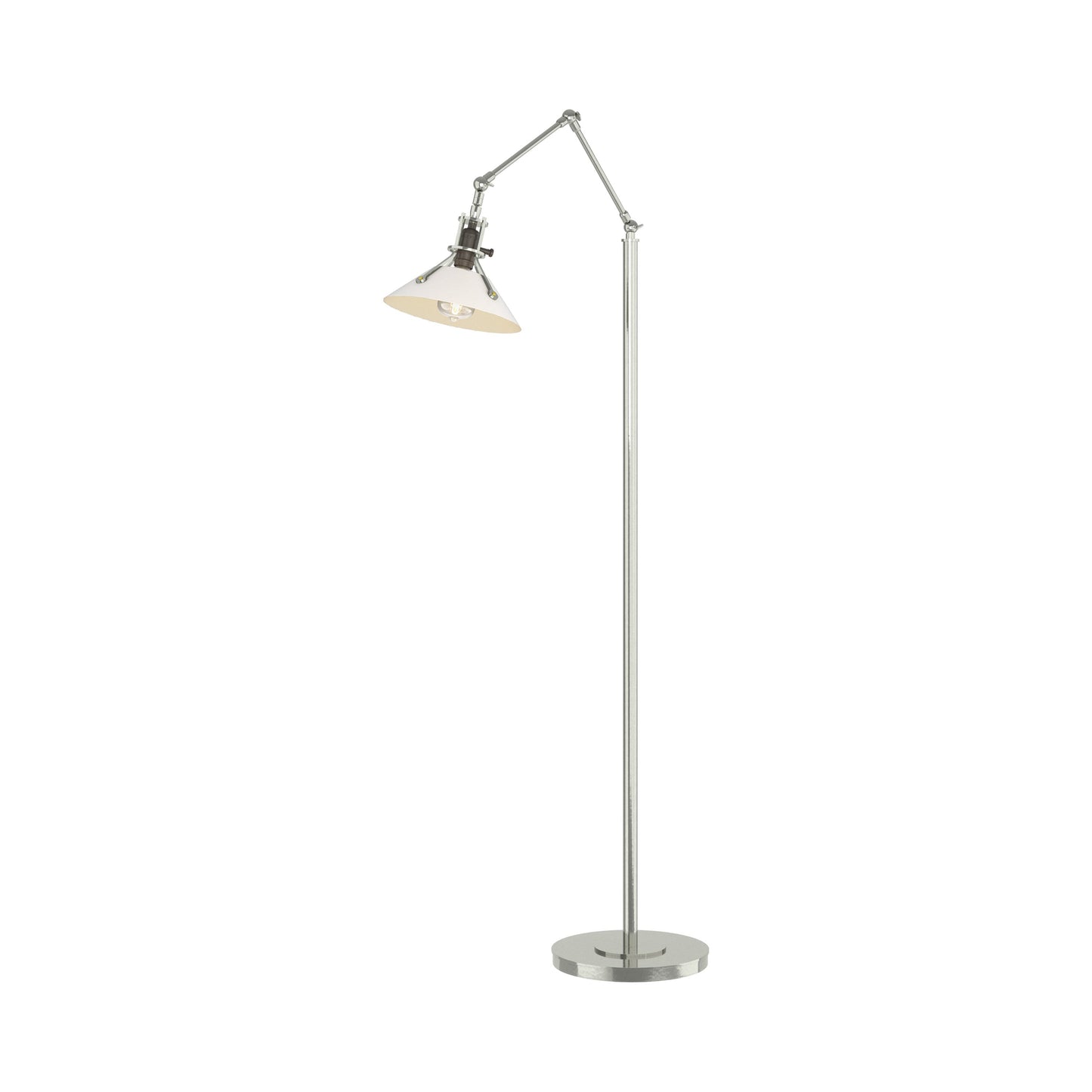 Henry Floor Lamp in Sterling/White.