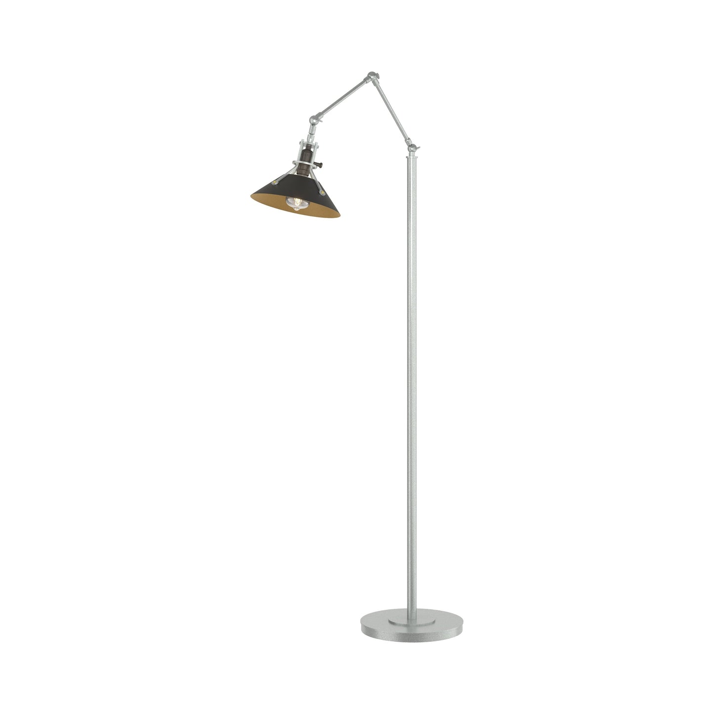 Henry Floor Lamp in Vintage Platinum/Black.