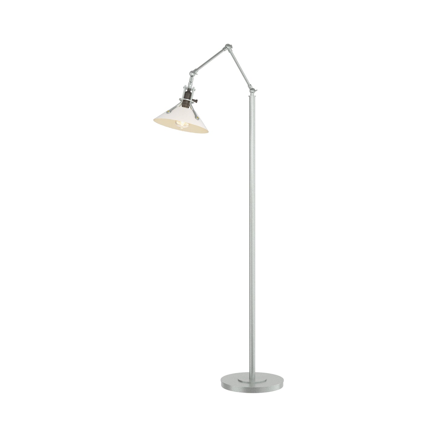 Henry Floor Lamp in Vintage Platinum/White.