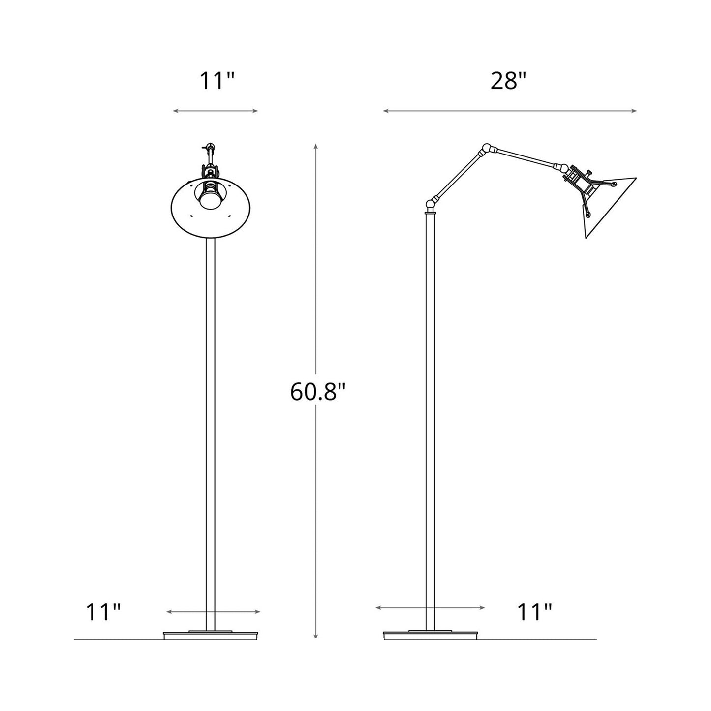 Henry Floor Lamp - line drawing.