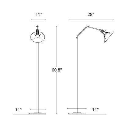 Henry Floor Lamp - line drawing.