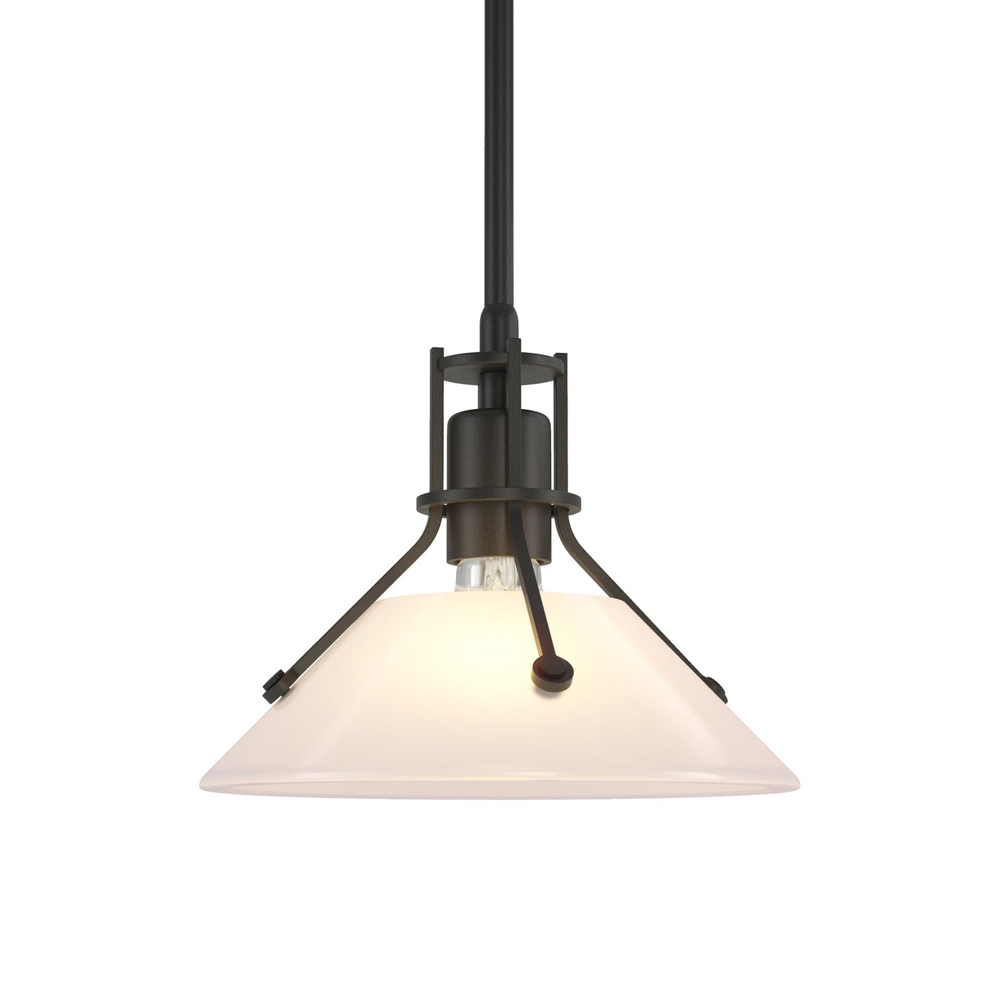Henry Glass Mini Pendant Light in Black/Frosted Glass.