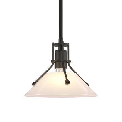 Henry Glass Mini Pendant Light in Black/Frosted Glass.
