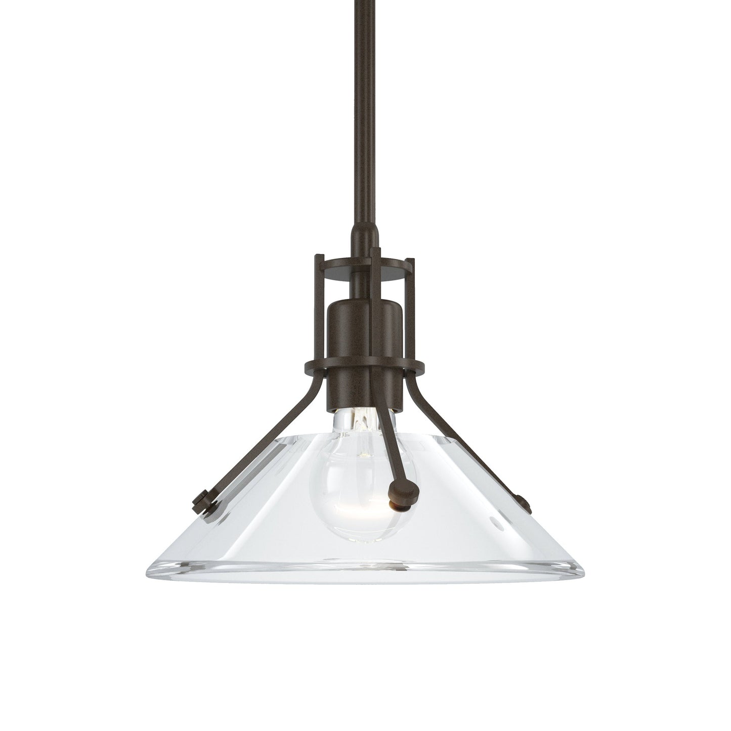 Henry Glass Mini Pendant Light in Bronze/Clear Glass.