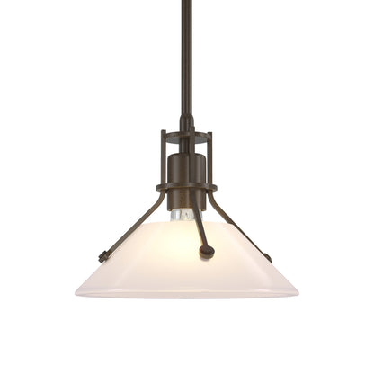 Henry Glass Mini Pendant Light in Bronze/Frosted Glass.