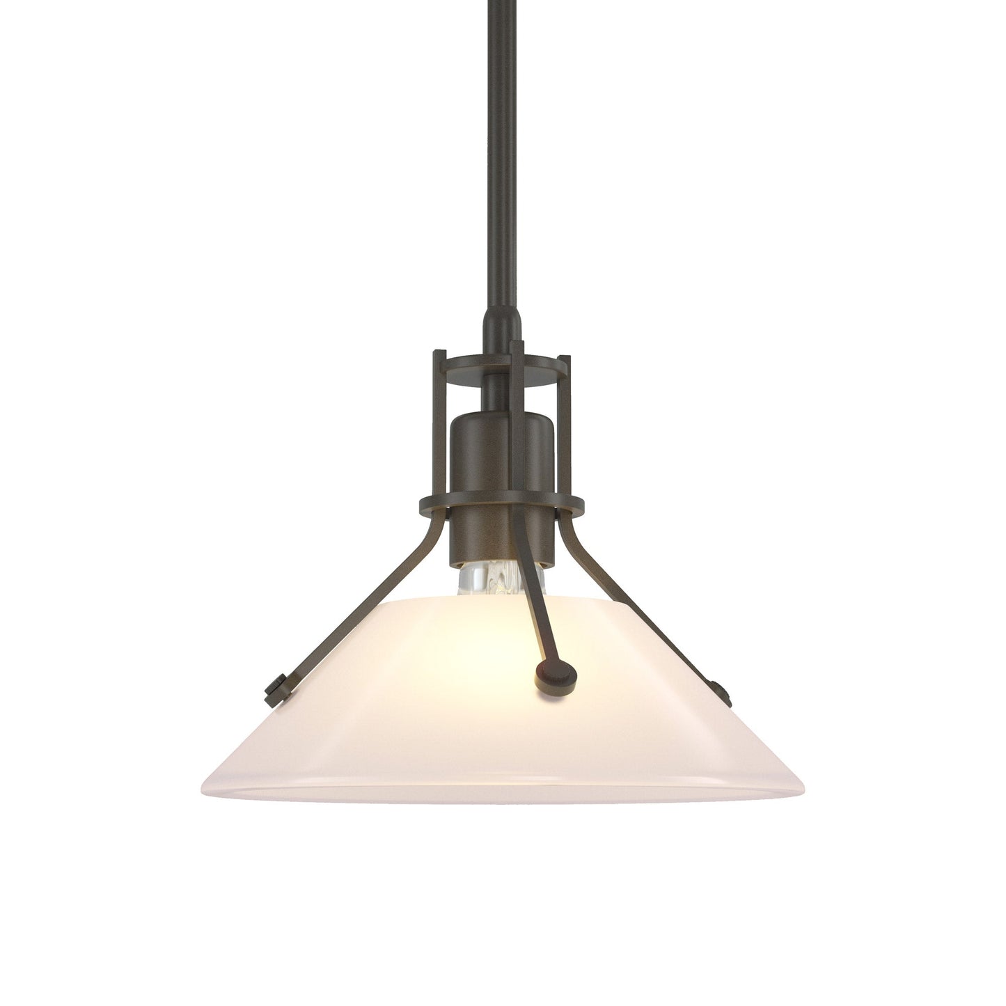 Henry Glass Mini Pendant Light in Dark Smoke/Frosted Glass.