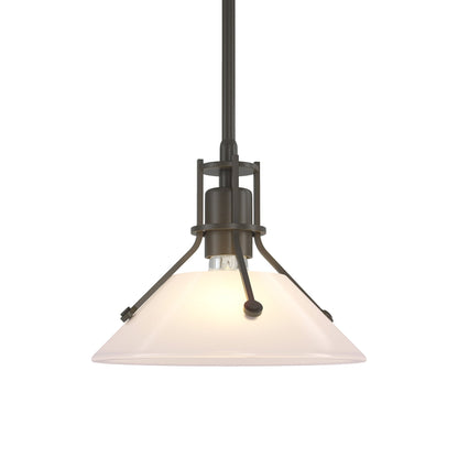 Henry Glass Mini Pendant Light in Dark Smoke/Frosted Glass.