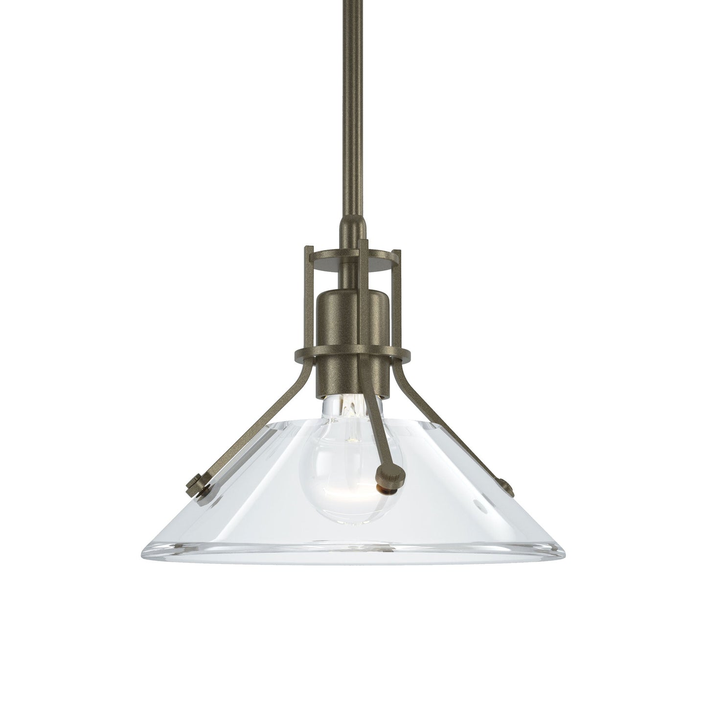 Henry Glass Mini Pendant Light in Soft Gold/Clear Glass.