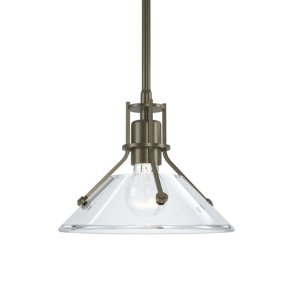 Henry Glass Mini Pendant Light in Soft Gold/Clear Glass.