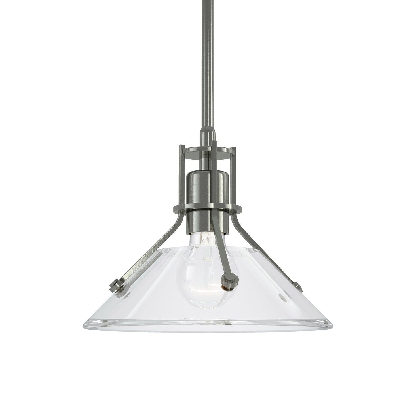 Henry Glass Mini Pendant Light in Sterling/Clear Glass.