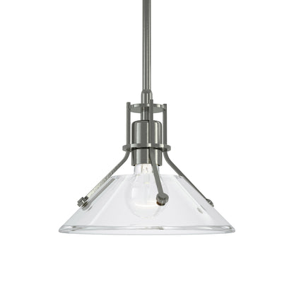 Henry Glass Mini Pendant Light in Sterling/Clear Glass.