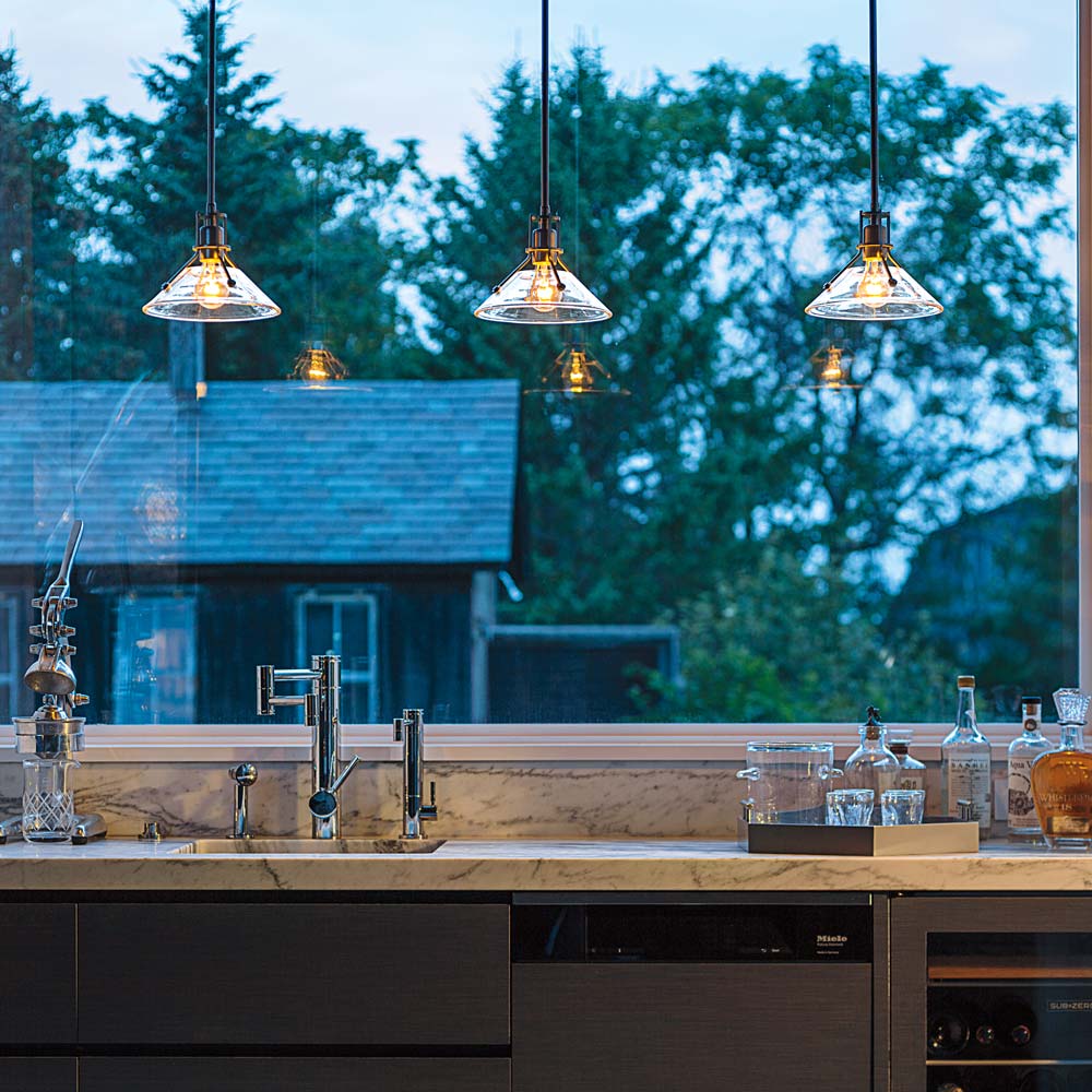 Henry Glass Mini Pendant Light in kitchen.
