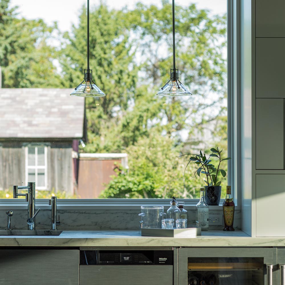 Henry Glass Mini Pendant Light in kitchen.