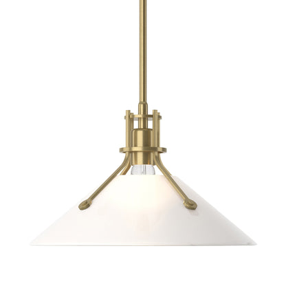 Henry Glass Shade Pendant Light in Modern Brass/Frosted Glass.